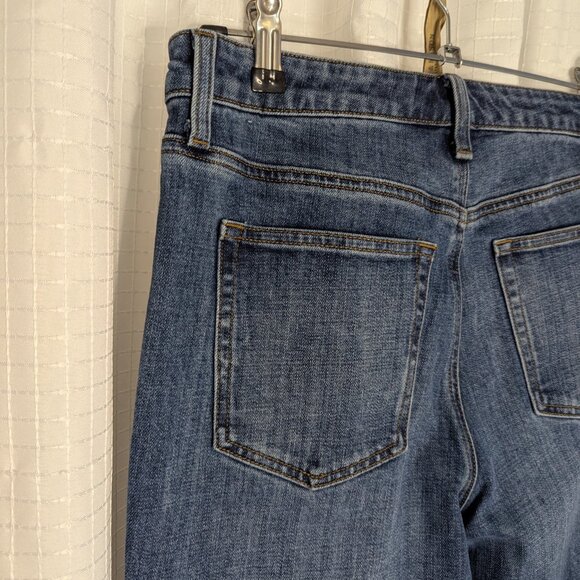 Talbots Modern Ankle Jeans with Green Velvet Side Trim, Size 8P - Picture 7 of 8